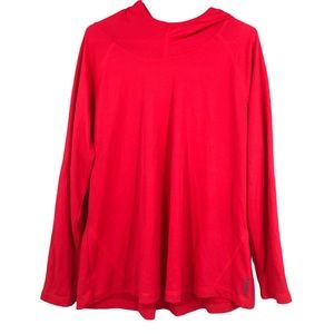 Reebok Neon Pink Long-sleeve Sthletic Hoodie, Unisex, Drawstring Mock Neck, 1XL